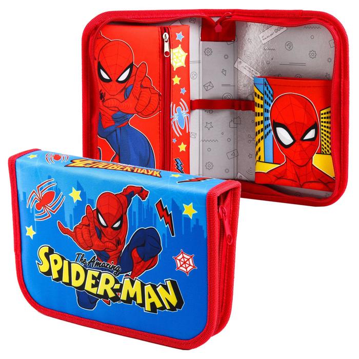 фото Пенал 1 секция откидной карман и космет 140*210 ткань п1с-21 человек-паук marvel