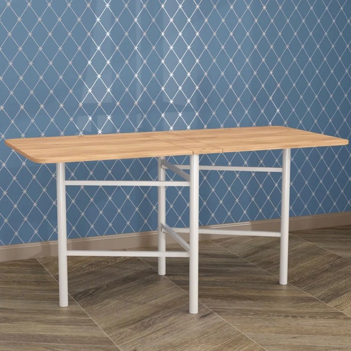 Стол книжка 1520х700х753 дуб крафт золотой/белый глянец
Стол книжка 1520х700х753 дуб крафт золотой/белый глянец