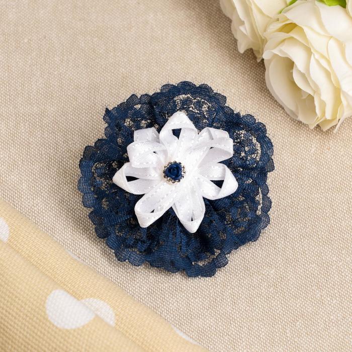 Бант для девочек с резинкой "Кая", белый с синим, 8 см
Бант для девочек с резинкой "Кая", белый с синим, 8 см