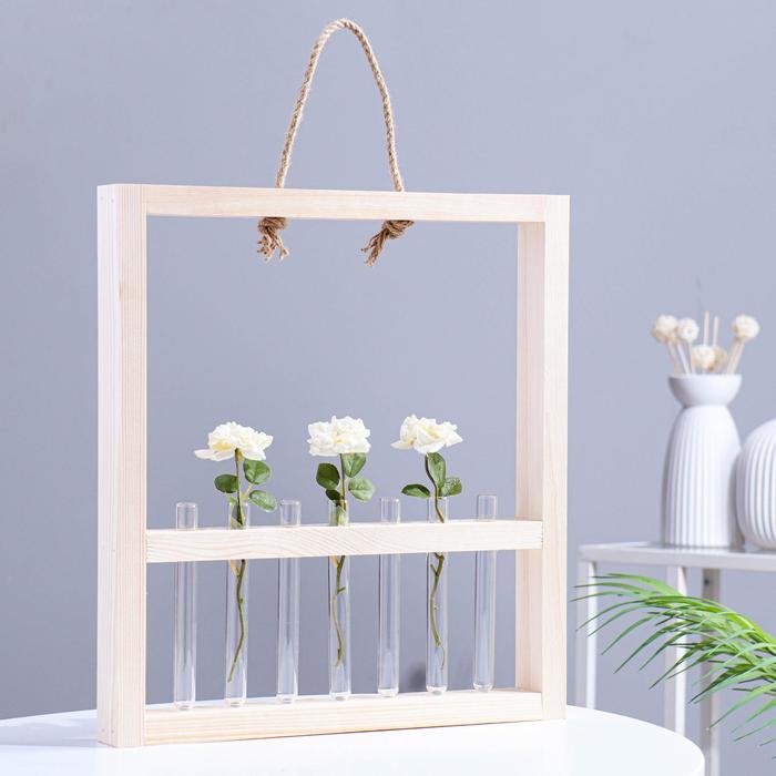 Кашпо деревянное 36×4.5×40 см с 7 колбами 15 см "Рамка Комфорт", ручка верёвка
Кашпо деревянное 36×4.5×40 см с 7 колбами 15 см "Рамка Комфорт", ручка верёвка