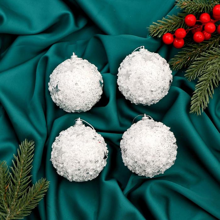 Набор шаров пластик d-7 см, 4 шт "Звездный бум" белый
Набор шаров пластик d-7 см, 4 шт "Звездный бум" белый