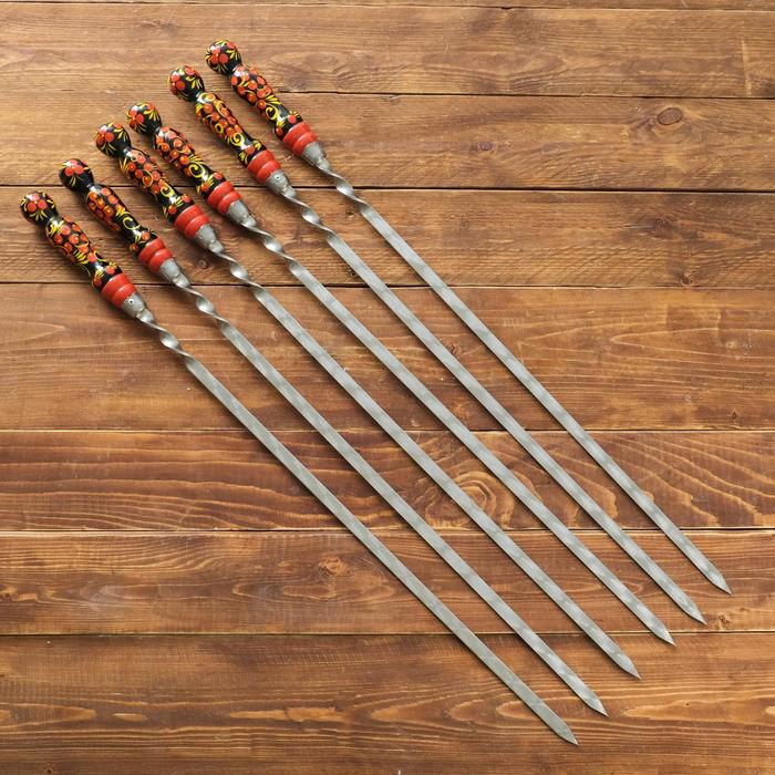 Набор 6 шампуров Хохлома 50см в черном чехле
Набор 6 шампуров Хохлома 50см в черном чехле