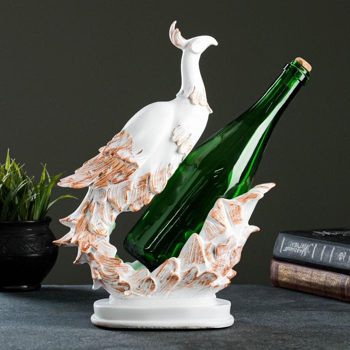 Подставка под бутылку "Павлин" белая, 16х14х27см
Подставка под бутылку "Павлин" белая, 16х14х27см