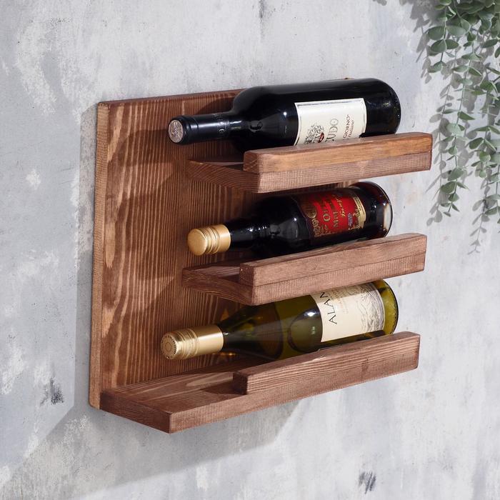 Полка под бутылки, 3 яруса, палисандр 31х38х12 см
Полка под бутылки, 3 яруса, палисандр 31х38х12 см
