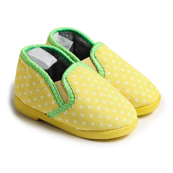 Тапочки детские, цвет жёлтый горох МИКС, размер 19,5
Тапочки детские, цвет жёлтый горох МИКС, размер 19,5