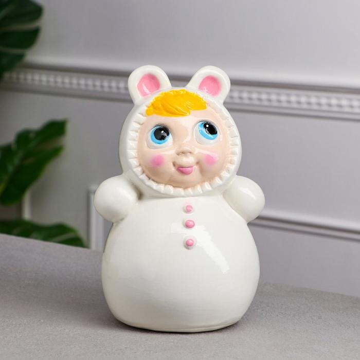 Копилка "Неваляшка", с круглыми ушками, белая, керамика, 23 см
Копилка "Неваляшка", с круглыми ушками, белая, керамика, 23 см