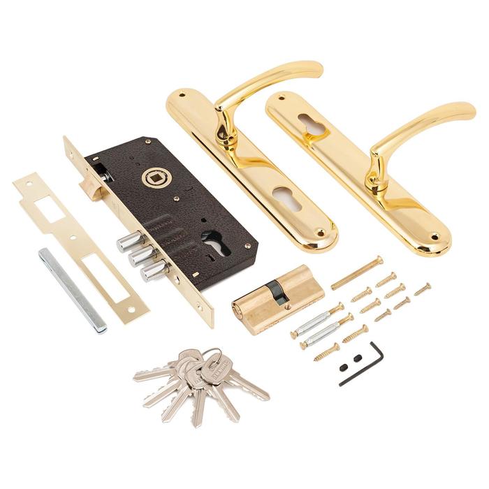 фото Замок врезной с/руч "аллюр" 0221 gp, цвет латунь