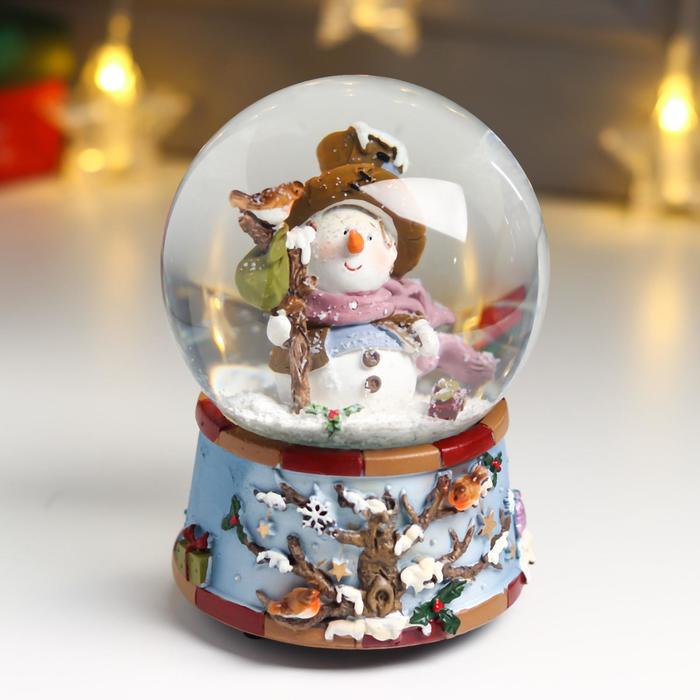 Сувенир полистоун водяной шар музыка "Снеговик в шляпе с птичками" d=10 см
Сувенир полистоун водяной шар музыка "Снеговик в шляпе с птичками" d=10 см