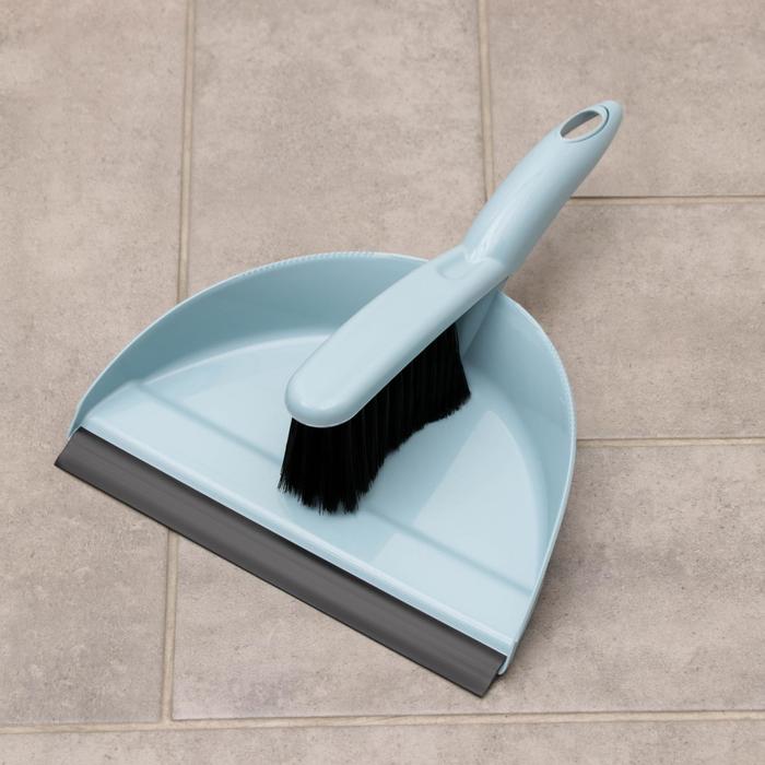 Щётка-смётка с совком Cuba, цвет гранит светло-голубой 
Щётка-смётка с совком Cuba, цвет гранит светло-голубой