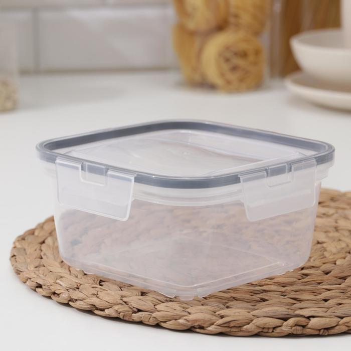 Контейнер для продуктов с защёлками, 1,5 л, герметичная крышка, квадратный, цвет прозрачный
Контейнер для продуктов с защёлками, 1,5 л, герметичная крышка, квадратный, цвет прозрачный