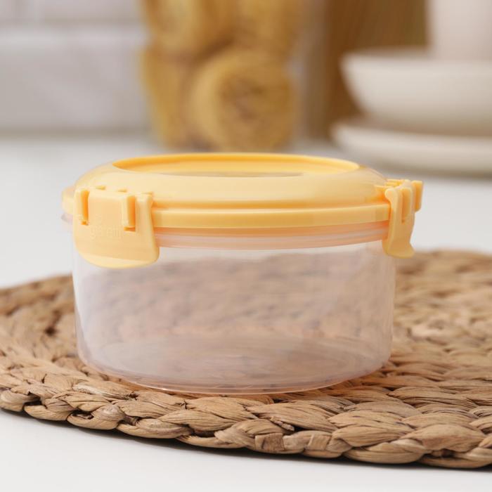 Контейнер для продуктов с защёлками Modena, 400 мл, герметичная крышка, круглый, цвет прозрачный
Контейнер для продуктов с защёлками Modena, 400 мл, герметичная крышка, круглый, цвет прозрачный