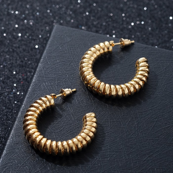 Серьги-кольца "Пружинка" провод, цвет золото, d=3
Серьги-кольца "Пружинка" провод, цвет золото, d=3