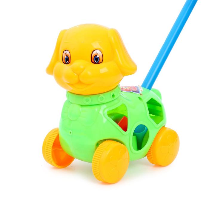 Каталка на палочке «Собачка», с сортером, цвета МИКС 
Каталка на палочке «Собачка», с сортером, цвета МИКС