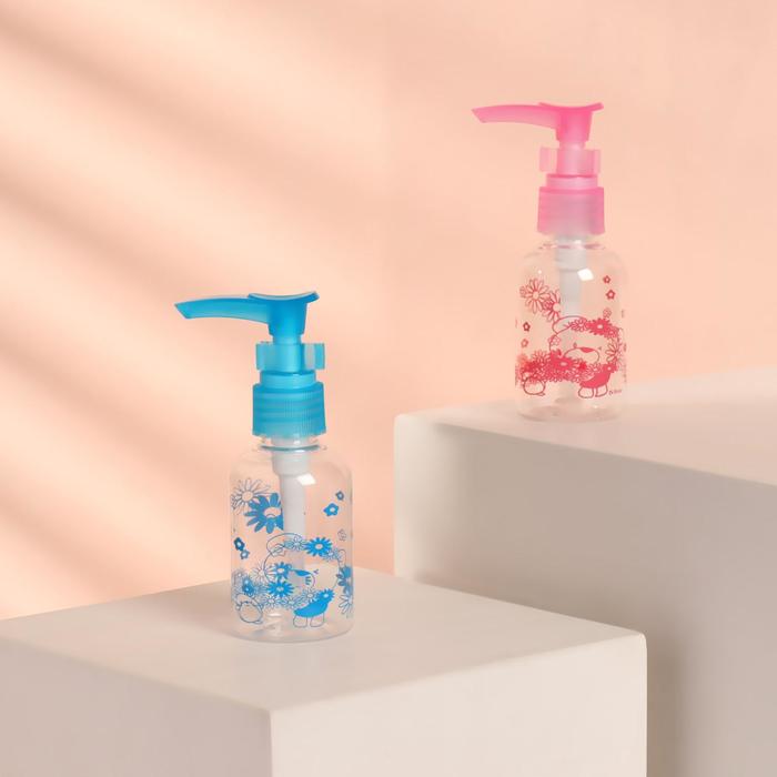 Бутылочка для хранения, с дозатором, 50 мл, цвет МИКС
Бутылочка для хранения, с дозатором, 50 мл, цвет МИКС