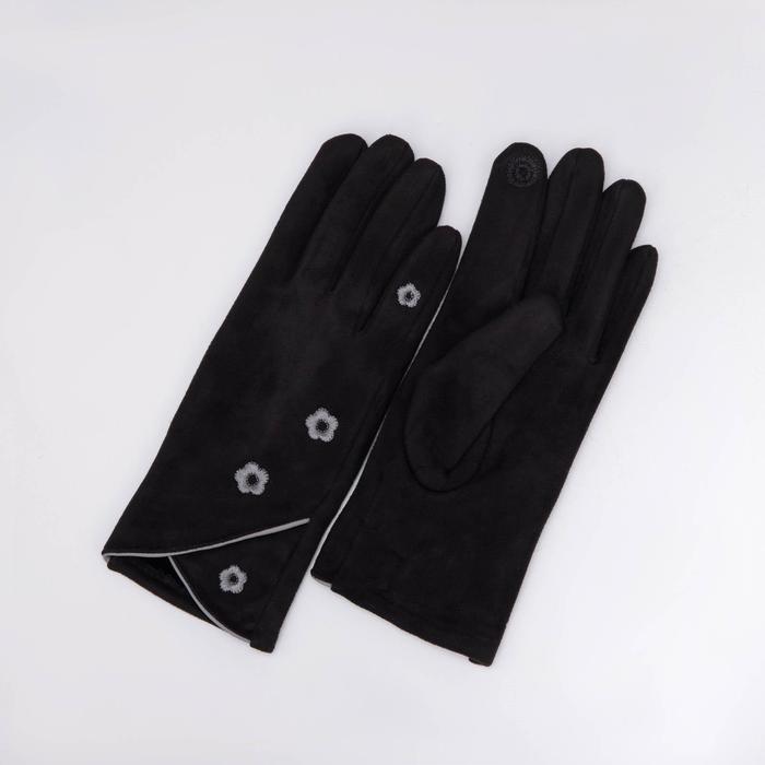фото Перчатки женские, безразмерные, для сенсорных экранов, цвет чёрный lorentino