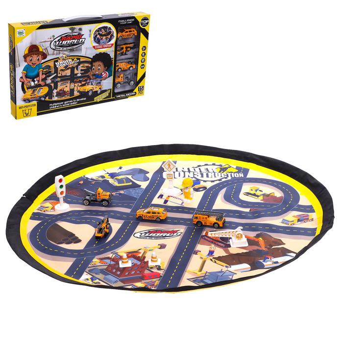 Игровой набор «Стройка» с металлическими машинками и ковриком-сумкой 
Игровой набор «Стройка» с металлическими машинками и ковриком-сумкой