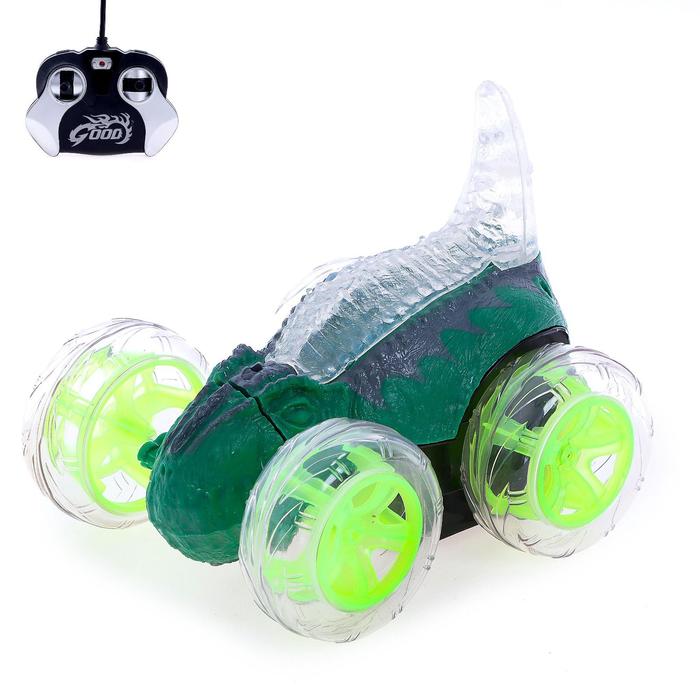 Перевёртыш радиоуправляемый «Динозавр», свет, работает от аккумулятора, МИКС