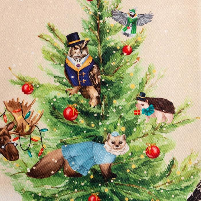 фото Скатерть новогодняя этель "noble christmas" скатерть новогодняя 150х220 +/-3см с гмво, 100%хл, саржа 190гр/м2