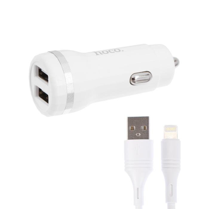 Автомобильное зарядное устройство Hoco Z27 QC3.0, 2хUSB, 2.4 А, кабель Lightning, 1 м, белое
Автомобильное зарядное устройство Hoco Z27 QC3.0, 2хUSB, 2.4 А, кабель Lightning, 1 м, белое