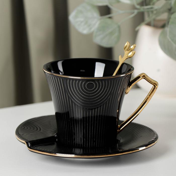 Чайная пара «Элизабет», чашка 240 мл, 11,5×9×8 см, блюдце d=13,5 см, ложка, цвет черный
Чайная пара «Элизабет», чашка 240 мл, 11,5×9×8 см, блюдце d=13,5 см, ложка, цвет черный