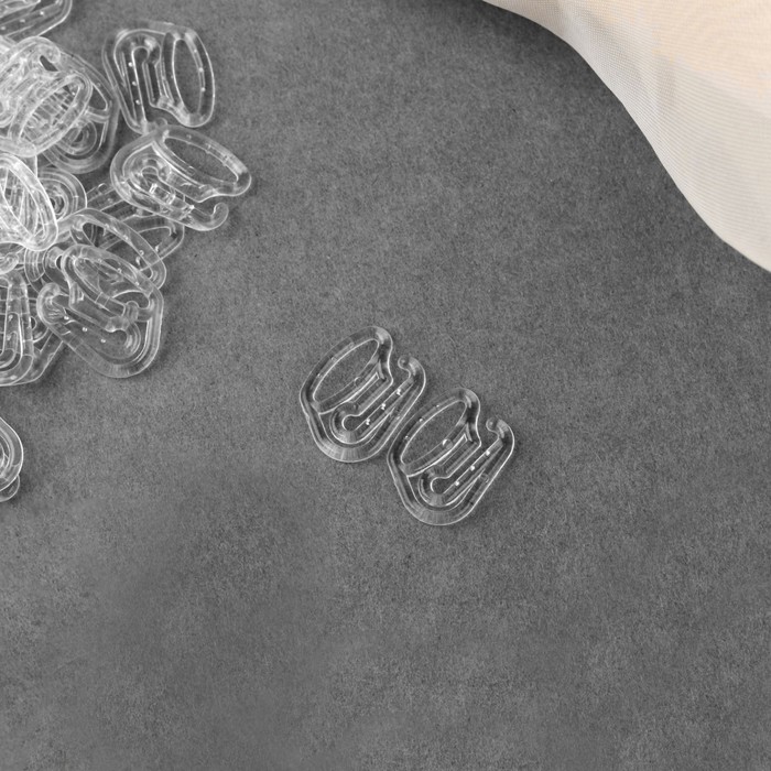 фото Крючок для бретелей, пластиковый, 10 мм, 10 шт, цвет прозрачный