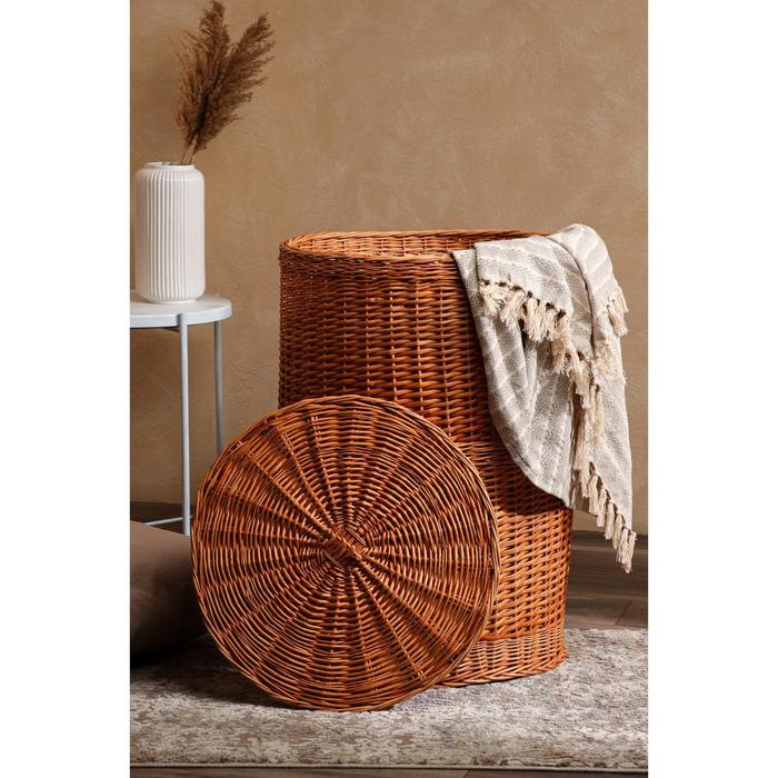 Корзина для белья, круглая, плетёная из лозы, D=50 см, H=75 см
Корзина для белья, круглая, плетёная из лозы, D=50 см, H=75 см