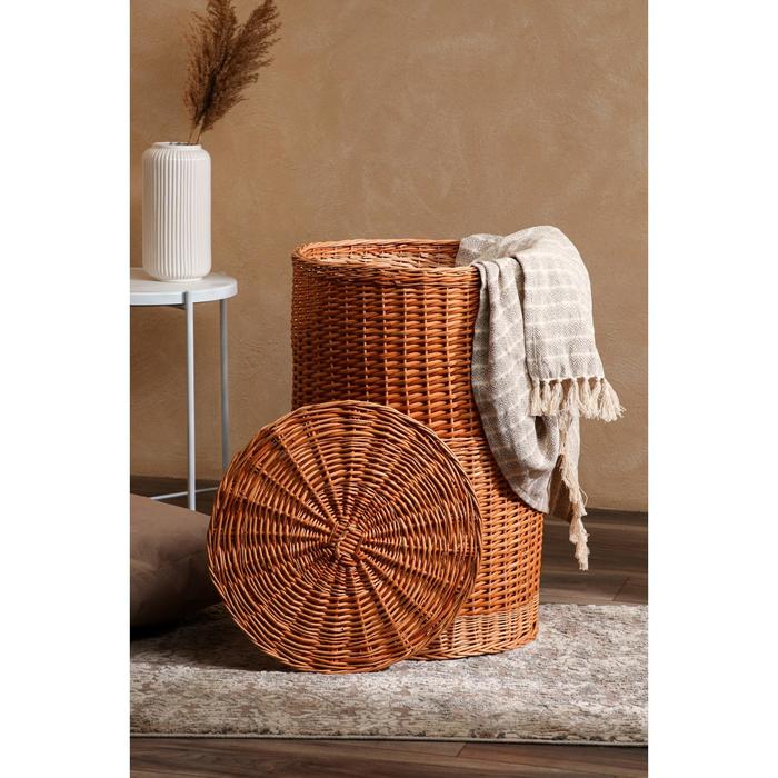 Корзина для белья, круглая, плетёная из лозы, D=45 см, H=70 см
Корзина для белья, круглая, плетёная из лозы, D=45 см, H=70 см