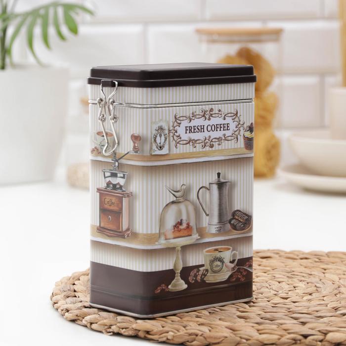 Банка для сыпучих продуктов «Кофе», 12×7,8×19,5 см, с бугельным замком
Банка для сыпучих продуктов «Кофе», 12×7,8×19,5 см, с бугельным замком