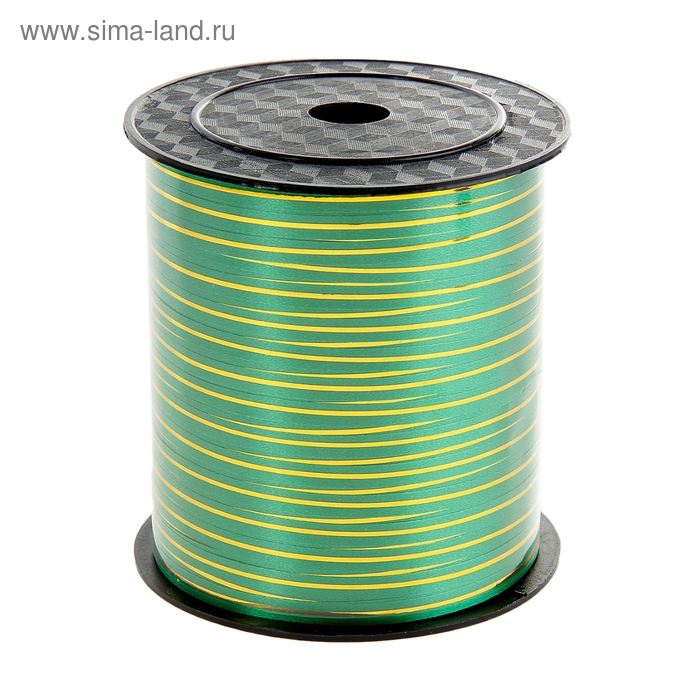 Лента упаковочная, зеленая, с золотой полосой, 5 мм х 225 м
Лента упаковочная, зеленая, с золотой полосой, 5 мм х 225 м