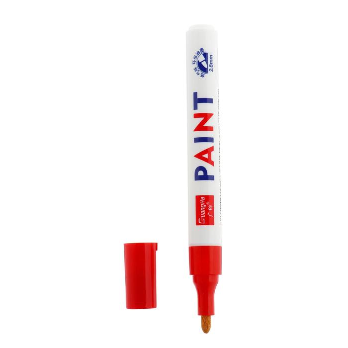 фото Маркер - карандаш, краска для шин водонепроницаемая на масляной основе, красный