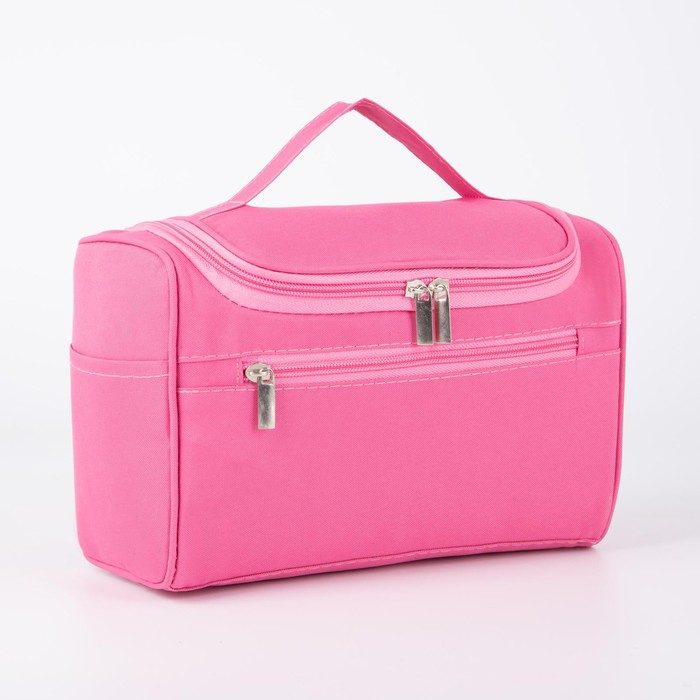 Косметичка на молнии, наружный карман, цвет розовый 
Косметичка на молнии, наружный карман, цвет розовый