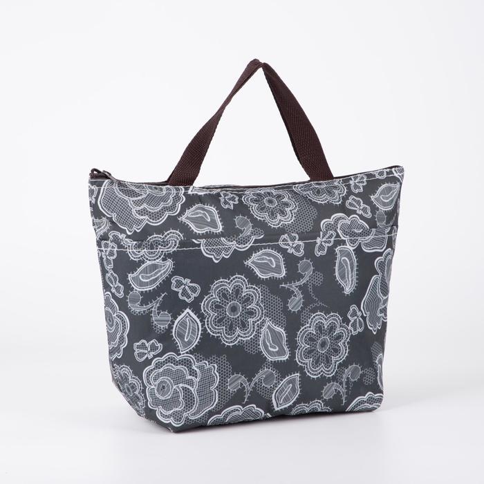 Термосумка, отдел на молнии, наружный карман, цвет серый, «Цветы»
Термосумка, отдел на молнии, наружный карман, цвет серый, «Цветы»