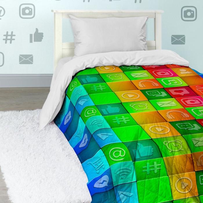 Покрывало стёганое, детское «Социальные сети», размер 145х200 см
Покрывало стёганое, детское «Социальные сети», размер 145х200 см