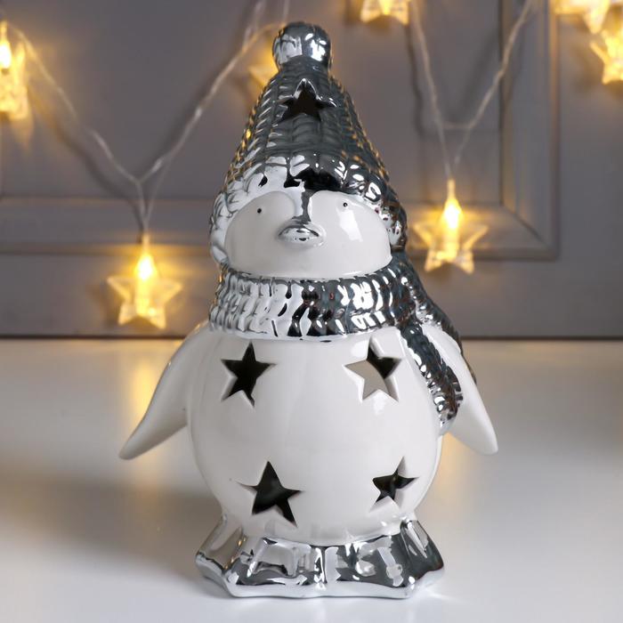 Сувенир керамика подсвечник "Пингвин в шапке и шарфике" серебро 19х11х14 см
Сувенир керамика подсвечник "Пингвин в шапке и шарфике" серебро 19х11х14 см