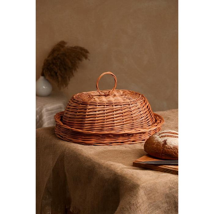 Хлебница плетёная, с крышкой, натуральная, 44х33х16 см
Хлебница плетёная, с крышкой, натуральная, 44х33х16 см