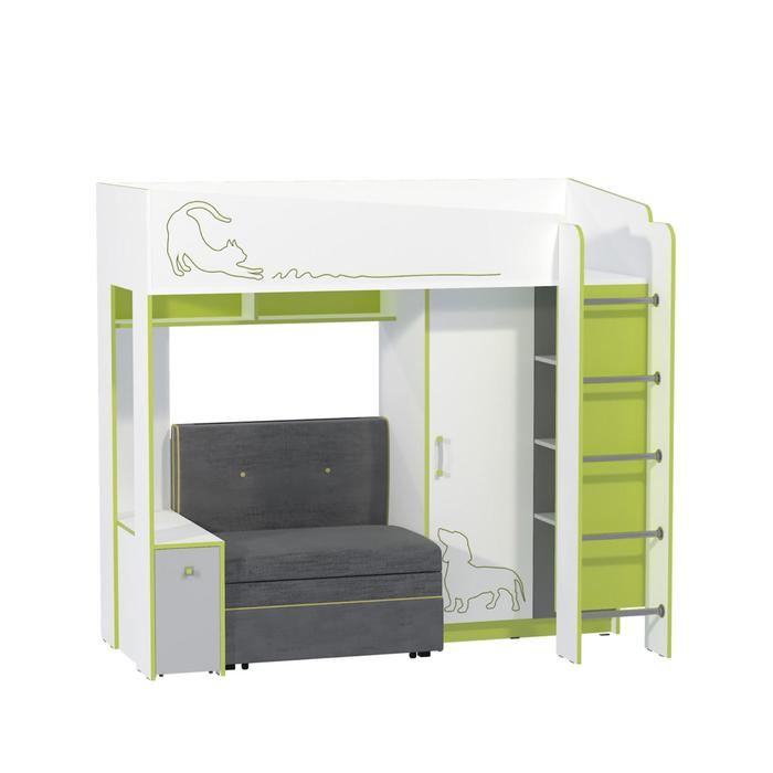 Кровать двухъярусная Альфа 11.20, с/м 1900х800, 1940х1055х1761, лайм зеленый
Кровать двухъярусная Альфа 11.20, с/м 1900х800, 1940х1055х1761, лайм зеленый