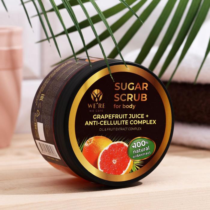 Скраб для тела We're we care Grapefruit Juice + Anti-cellulite comlex, сахарный, антицеллюлитный, 250 мл
Скраб для тела We're we care Grapefruit Juice + Anti-cellulite comlex, сахарный, антицеллюлитный, 250 мл
