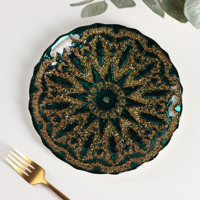 Тарелка «Андин», d=21 см, цвет зелёный с золотом
Тарелка «Андин», d=21 см, цвет зелёный с золотом