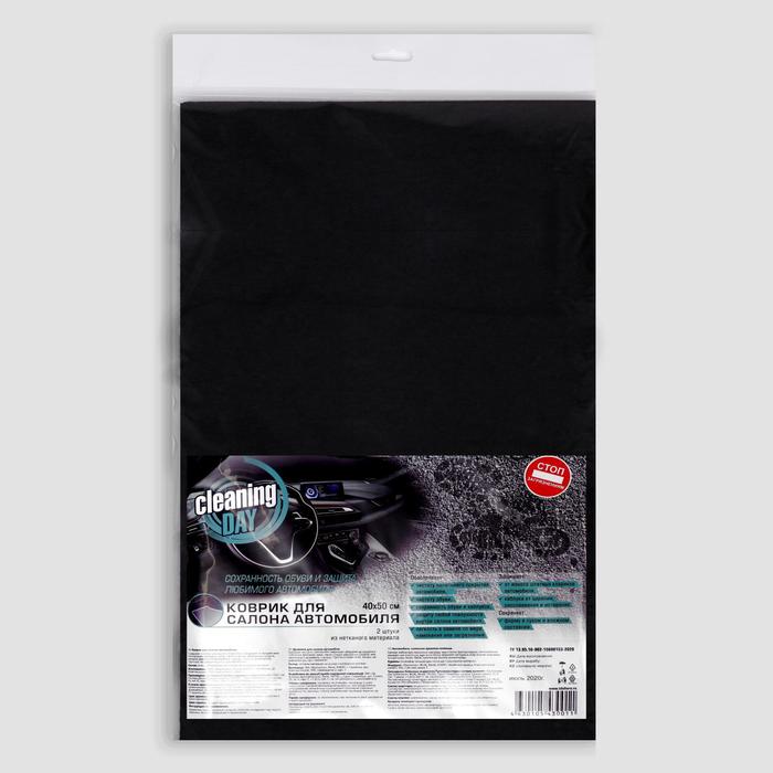 фото Коврик для автомобиля «cleaning day», 40х50 cм, 2 шт.
