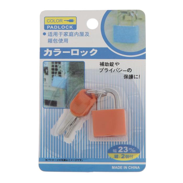 фото Замок навесной для чемодана, 20х35 мм, оранжевый тундра