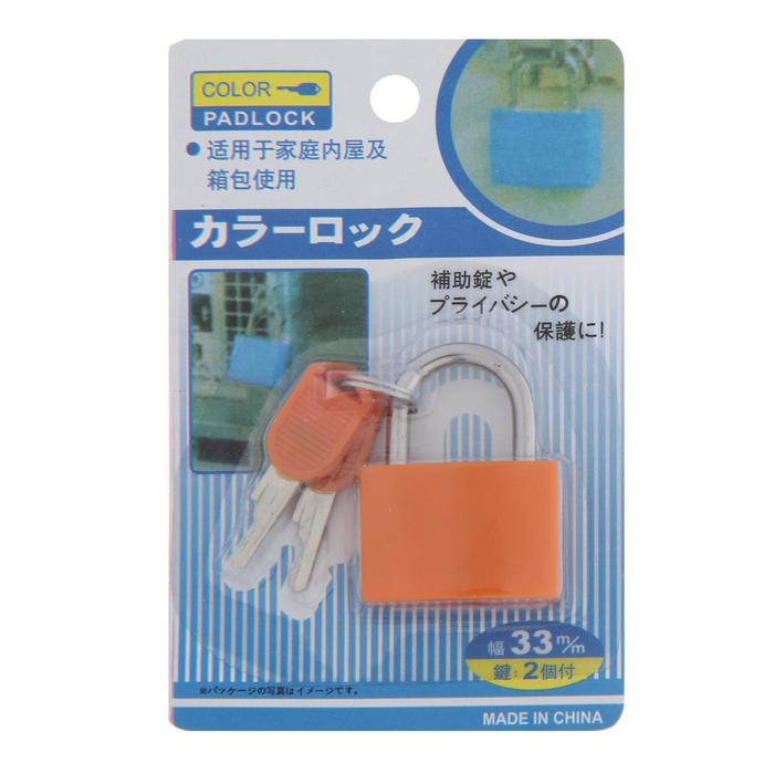 фото Замок навесной для чемодана, 30х42 мм, оранжевый тундра