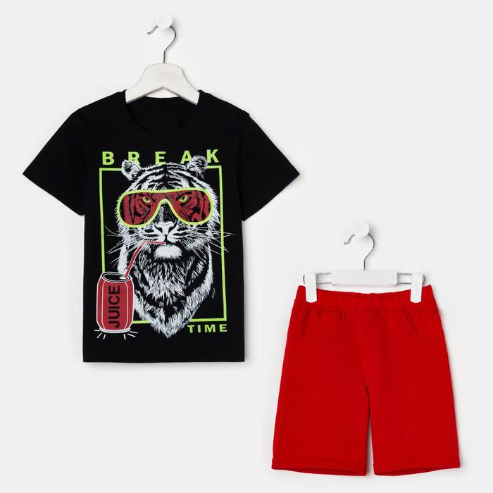 Комплект для мальчика, цвет чёрный/красный, рост 104 см 
Комплект для мальчика, цвет чёрный/красный, рост 104 см