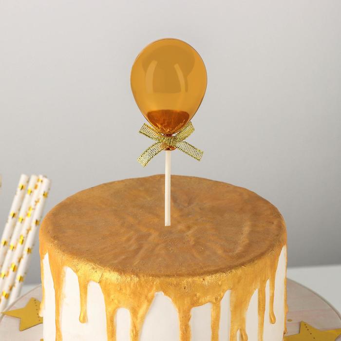 Топпер для торта «Шар», 19×5 см, цвет золотой
Топпер для торта «Шар», 19×5 см, цвет золотой