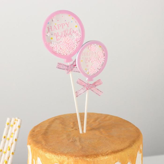 Набор топперов «Шары», 2 шт, 18,5×8 см, цвет розовый
Набор топперов «Шары», 2 шт, 18,5×8 см, цвет розовый