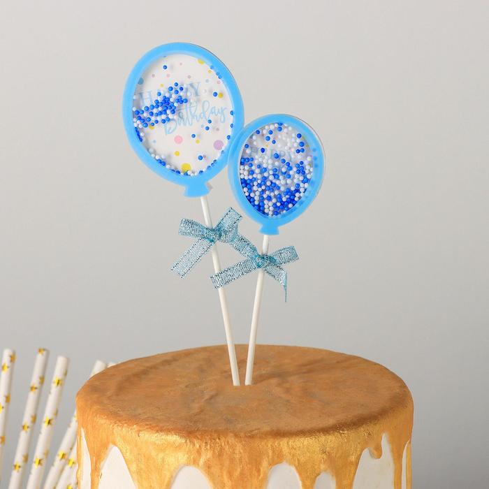 Набор топперов «Шары», 2 шт, 18,5×8 см, цвет голубой
Набор топперов «Шары», 2 шт, 18,5×8 см, цвет голубой