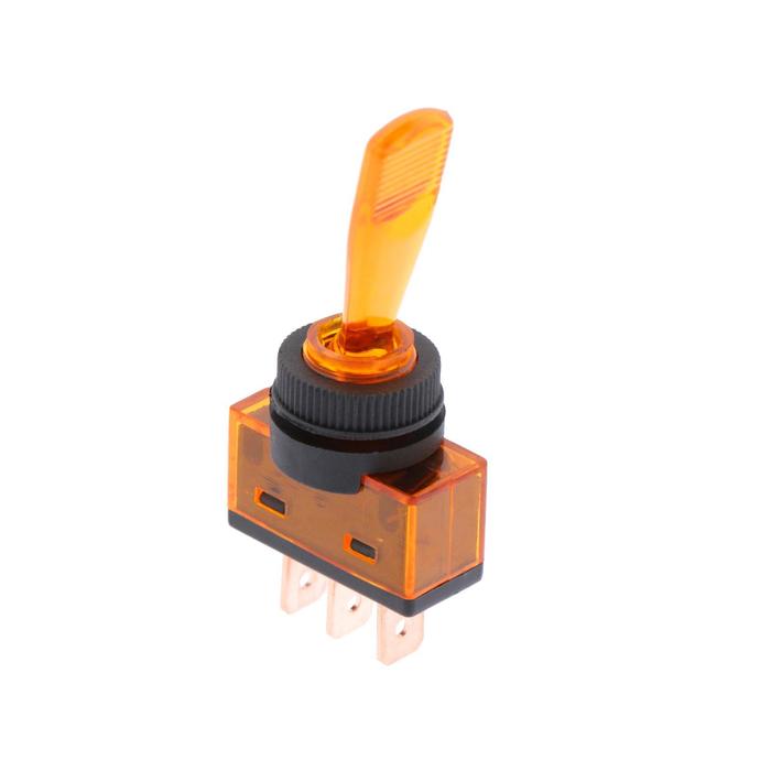 Тумблер однополюсный с жёлтой LED индикацией, 12 В, 20 A, 3 контакта
Тумблер однополюсный с жёлтой LED индикацией, 12 В, 20 A, 3 контакта