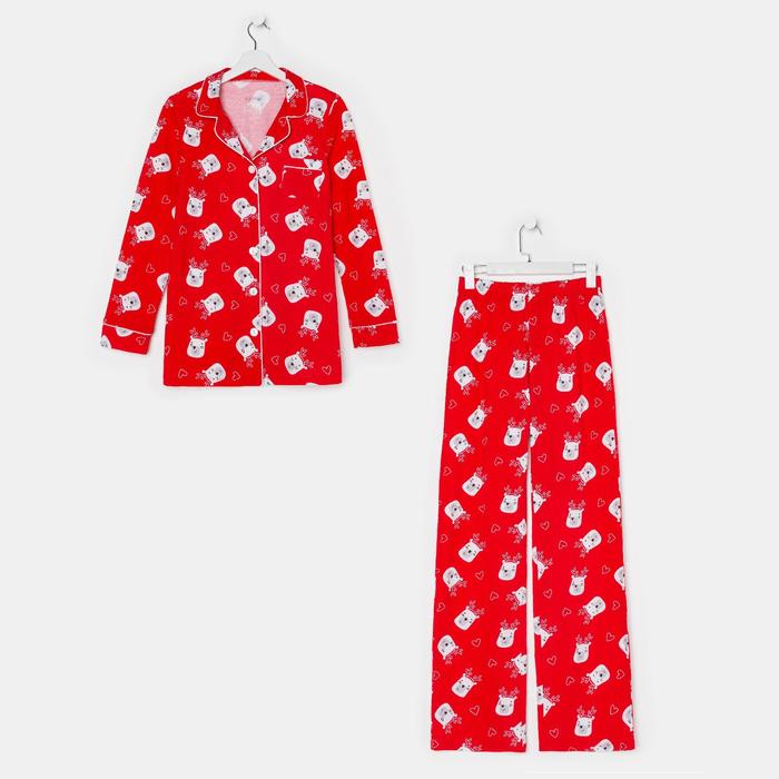 Пижама новогодняя женская (рубашка и брюки) KAFTAN Мишки, цвет красный, размер 52-54
Пижама новогодняя женская (рубашка и брюки) KAFTAN Мишки, цвет красный, размер 52-54