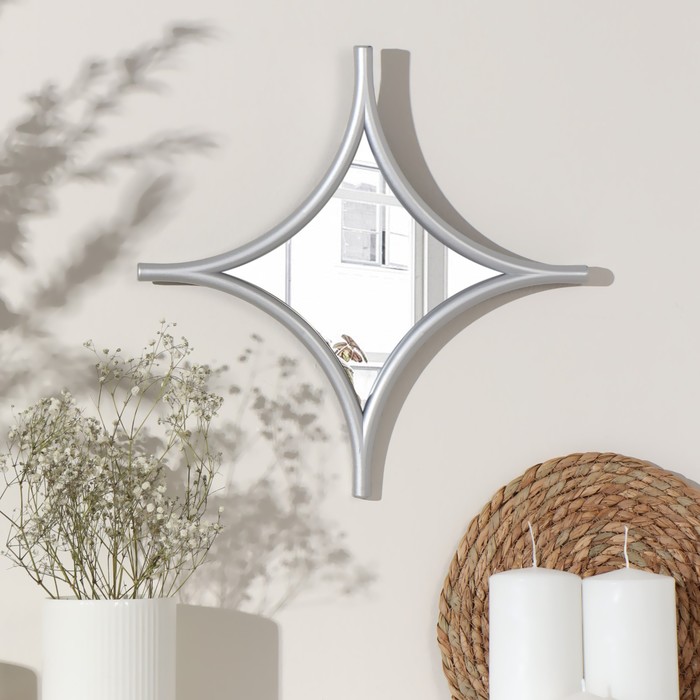 Зеркало настенное «Ромбик», зеркальная поверхность 11 × 21 см, цвет серебристый