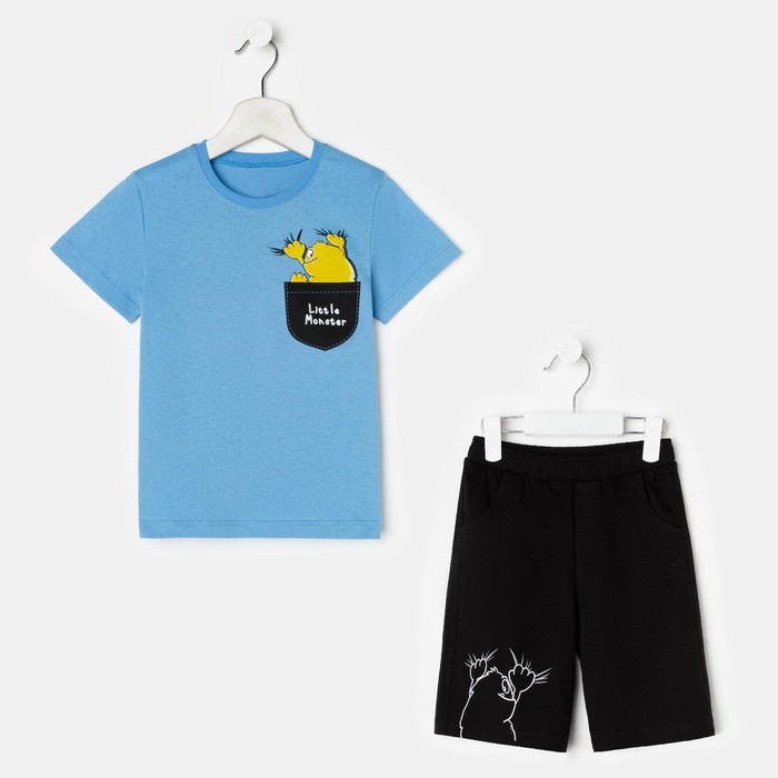 Комплект для мальчика (футболка/шорты), цвет чёрный/синий, рост 122 см
Комплект для мальчика (футболка/шорты), цвет чёрный/синий, рост 122 см