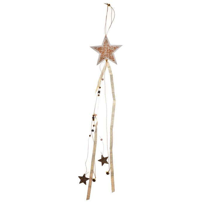 фото Новогодняя подвеска с подсветкой «звезда» 12×67 см, золотой лесная мастерская